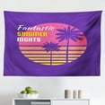 thumbnail image 1 of Vintage Florida Tapestry, Miami Summertime Coast Ocean Love Typography Style Illustration, Fabric Wall Hanging Decor for Bedroom Living Room Dorm, 2 Sizes, Petrol Blue Multicolor, by Ambesonne, 1 of 1