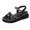 Black, variant on ShiShine Women's Thong Platform Sandals with Rhinestone Accents Elastic Ankle Strap Casual Summer Shoes for Daily Commute