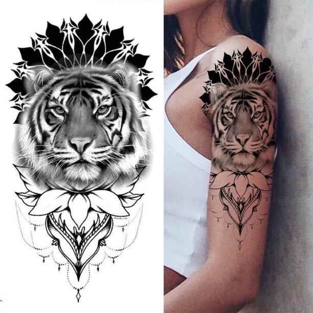 Tatuaje Temporal Impermeable Hombres Mujeres Falso Pegatina Lobo León Tigre