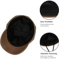 thumbnail image 5 of Womens PU Leather Newsboy Cap 8 Panel Paperboy Newsie Cap Bakerboy Beret Cabbie Hat, 5 of 6