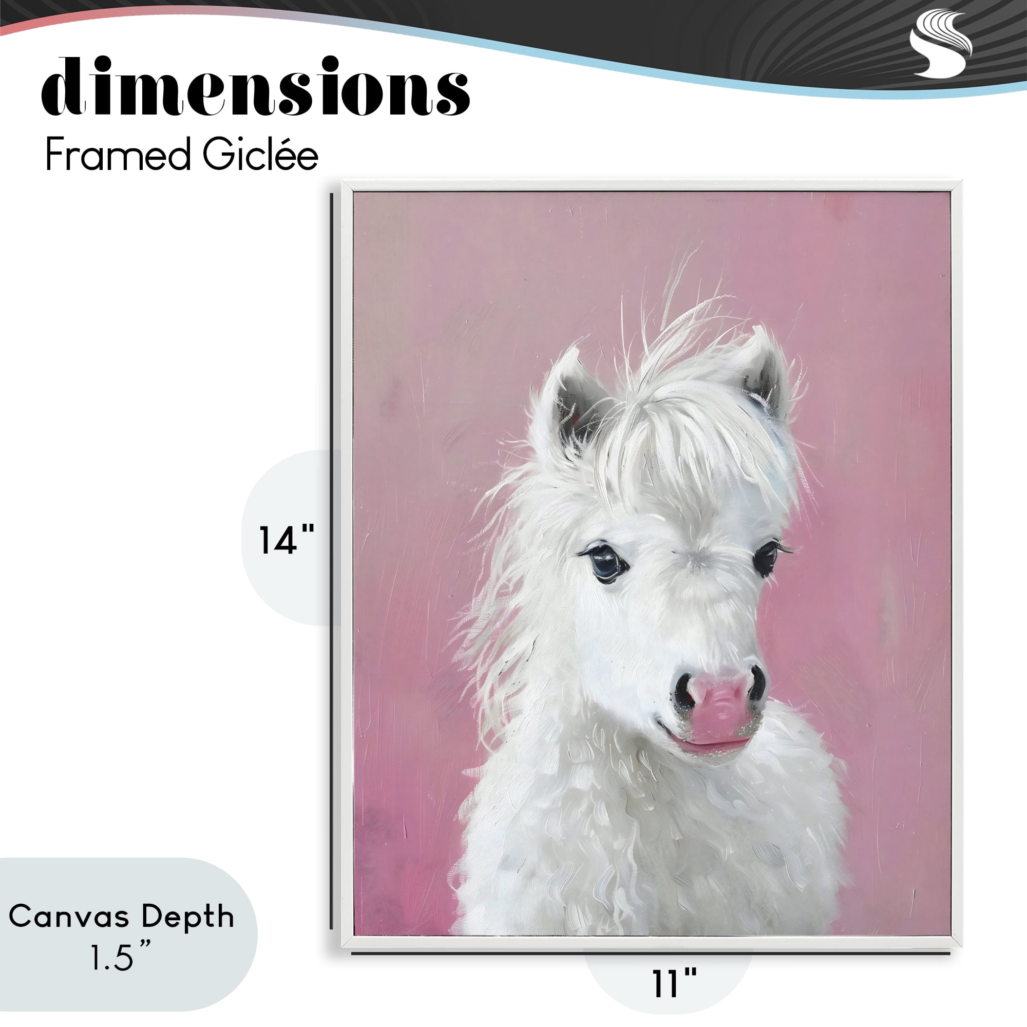 Stupell Industries Gentle White Pony White Framed Giclee Art, design by The Prints Vibe