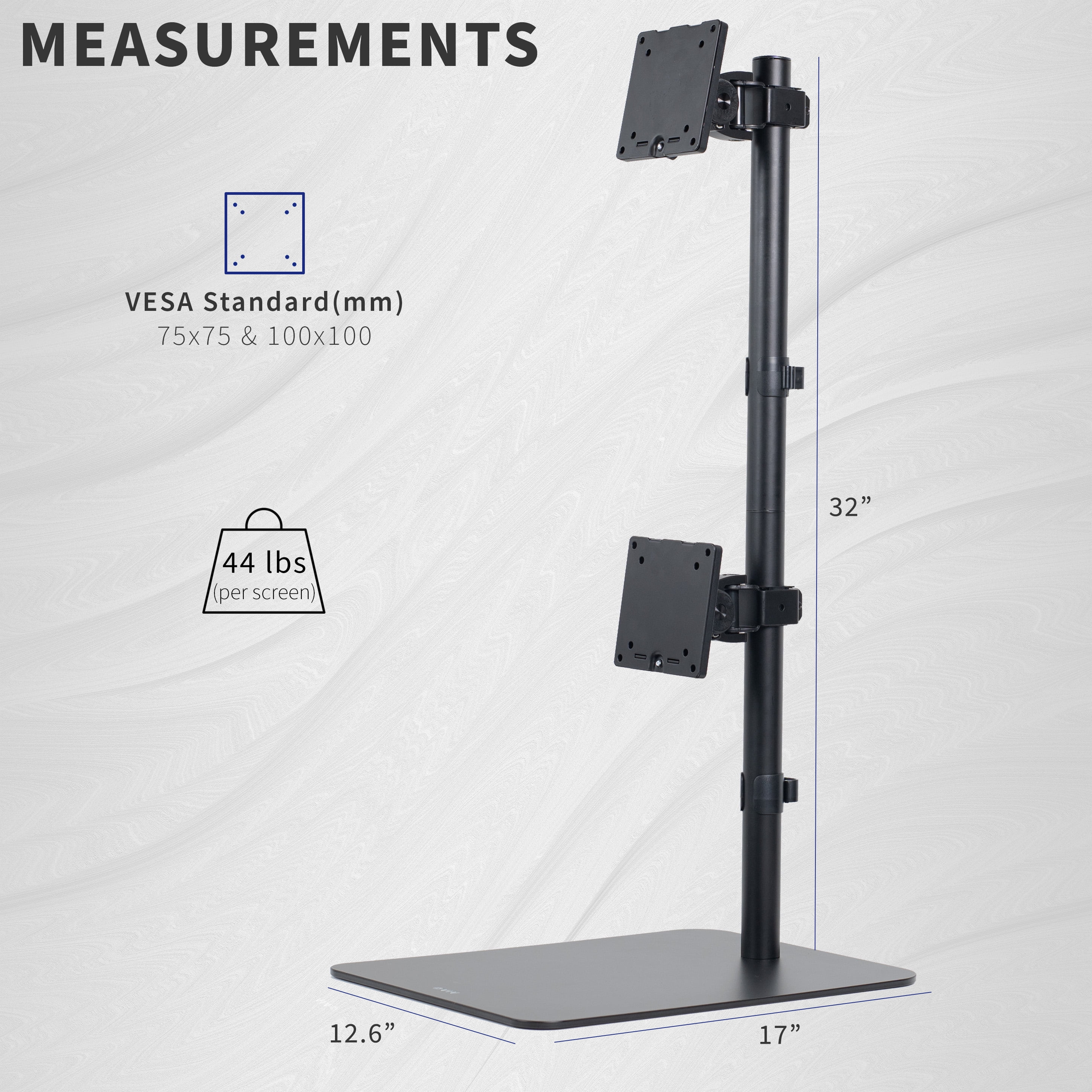 VIVO Dual Ultrawide Monitor Desk Stand, Mount for 2 Computer Screens up to 49"