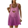 thumbnail image 2 of Dwaogom Women Tennis Dress Sleeveless Workout Mini Dress with Built in Bra and Shorts Cut Out Athletic Outfits, 2 of 8