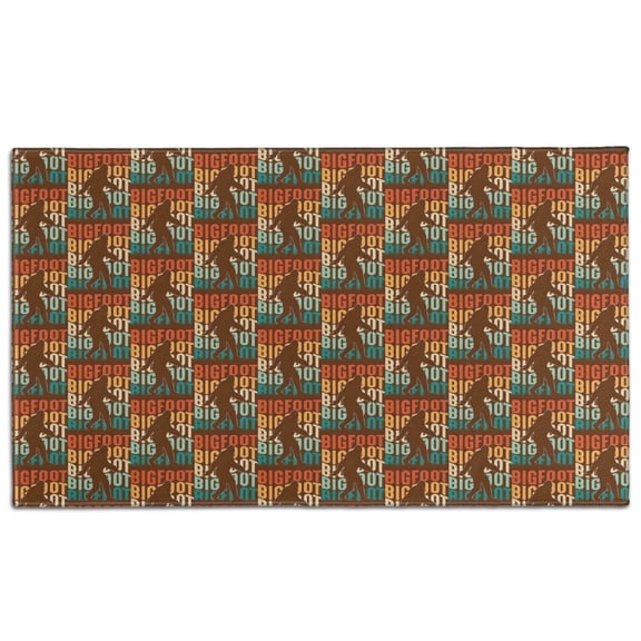 Multicolor Bigfoot and Text Pattern Door Rugs,Washable Non Slip Door Mats Indoor,Decorative Door Mats,Entry Mat Indoor for Entrance,Bedroom,Kitchen,Bathroom,17"x30"