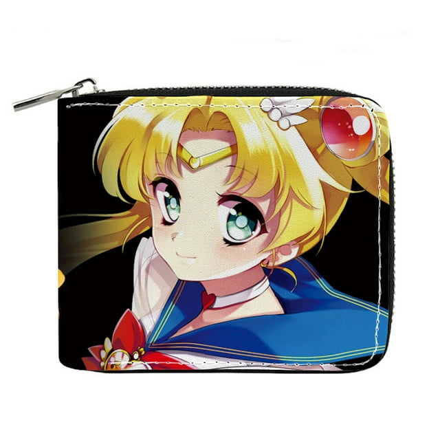 Billetera Anime Sailor Moon de piel plegable, talla corta