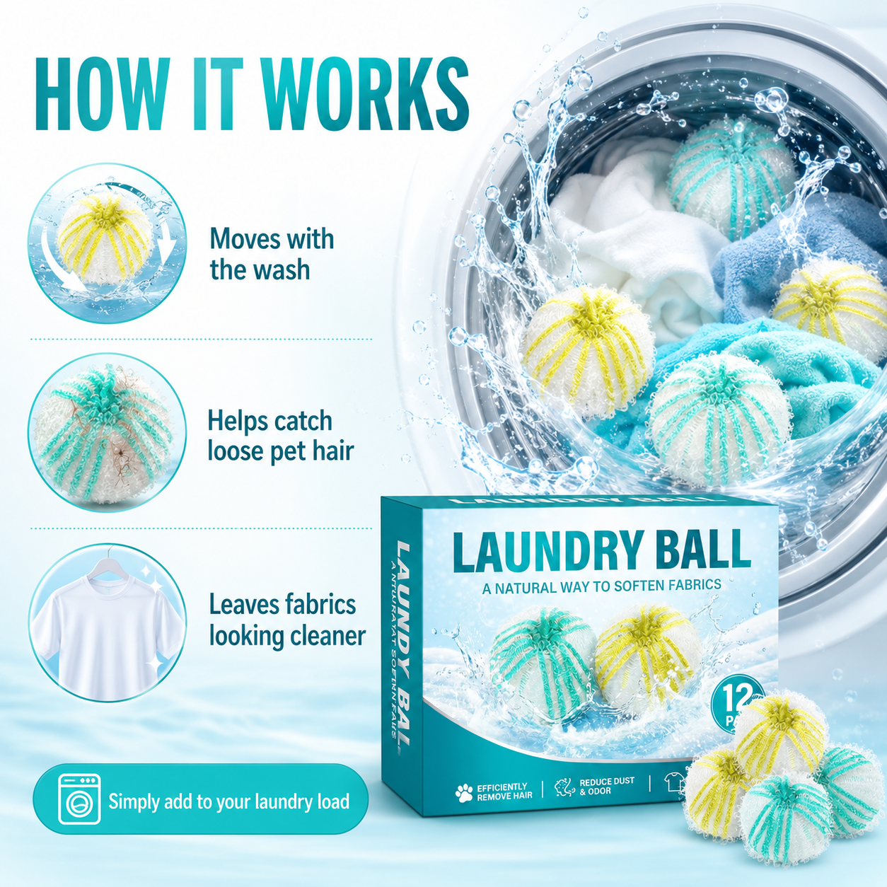 Hackerdom Pet Hair Remover Laundry Balls 12-Pack photo 4