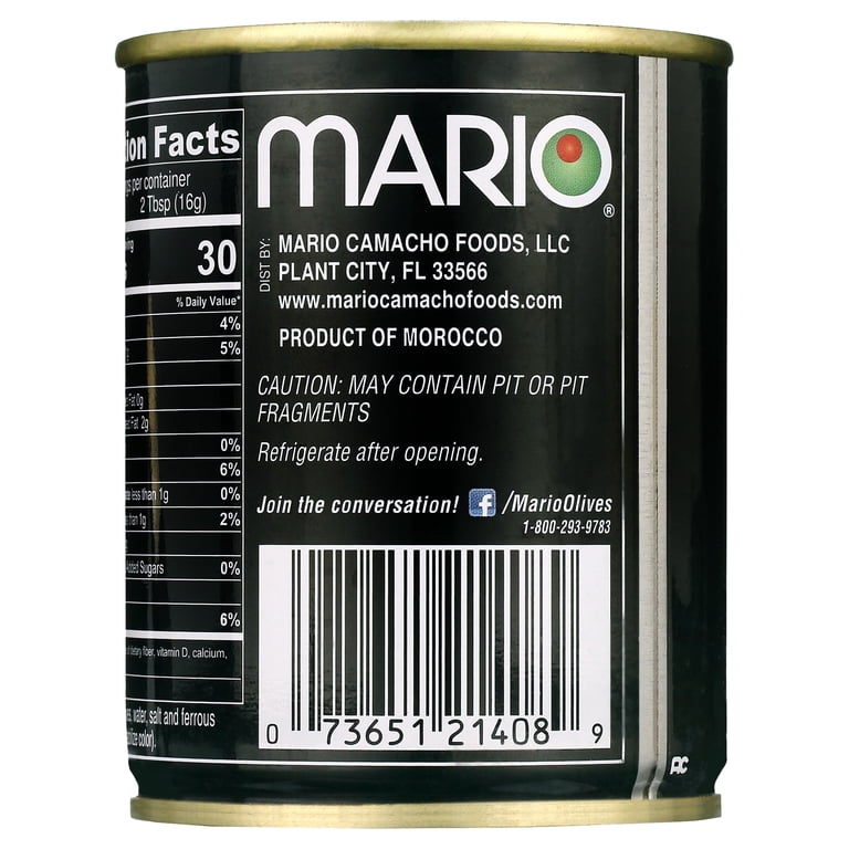 Mario Sliced Black Olives 3.8 oz Tin, Mediterranean, Italian