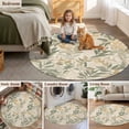 thumbnail image 5 of Round Rugs 4Ft, Sage Green Yellow Botanical Round Area Rug Washable Indoor Throw Carpet, Vintage Spring Summer Soft Non Slip Circle Rug for Kitchen Nursery Room Home Decor Aesthetic, 5 of 8