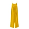 thumbnail image 6 of Jumpsuit Women Summer Sexy Backless Suspender Jumpsuit Wide Leg Pants Casual Loose Elegant Jumpsuit,Yellow Women'S Polyester Casual Pants XL, 6 of 7