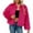 Hot Pink, variant on Sexlip Women's Winter Coats Fleece Cropped Jacket Faux Fur Long Sleeve Pockets Shaggy Warm Outerwear Fall Clothes Yellow XXL