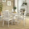 thumbnail image 2 of Lexington 5-Piece Wood Dining Round Table and 4 Ladder Back Chairs, Antique White, 2 of 6
