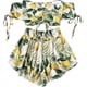 thumbnail image 1 of Conjunto bohemio floral de dos piezas para mujer con hombros descubiertos y pantalones cortos Limón M Limón M Xishao ropa, 1 of 2