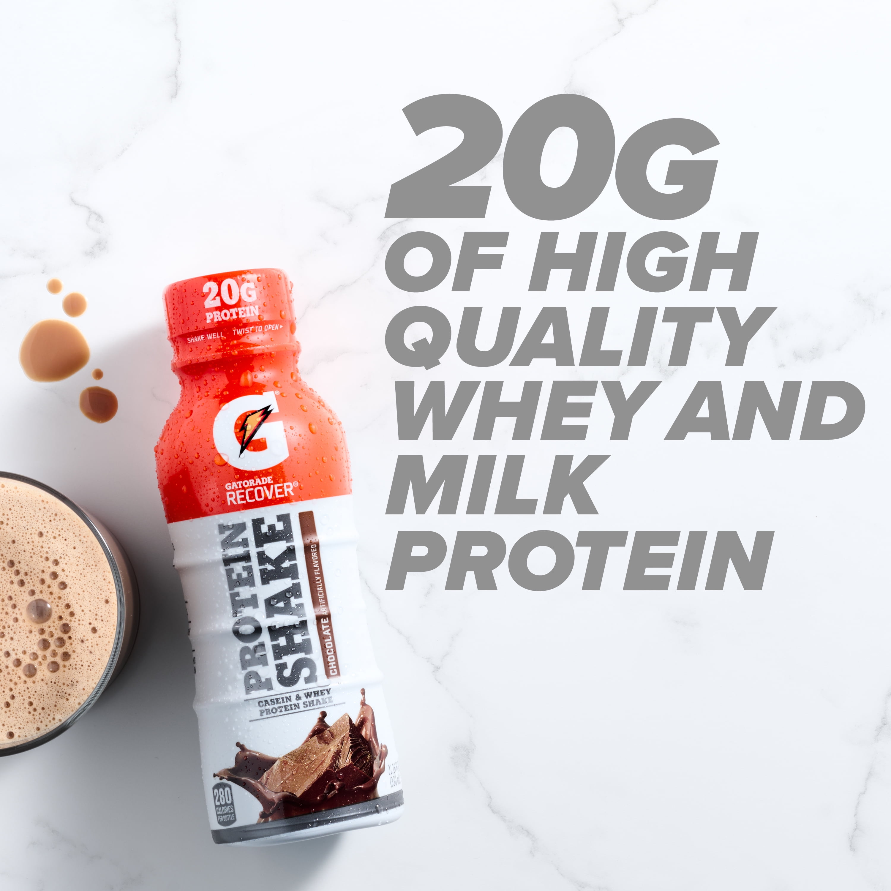 Gatorade Super Shake Protein Shake, Chocolate Caramel, 44.6 fl oz 4 Count