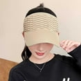 thumbnail image 6 of Nmnitkp Sun Hats for Women,Sun Visor Hat for Women Knitted Hats Elastic Sports Hat Empty Top Quick Drying Wide Brim Golf Hat Beige, 6 of 7