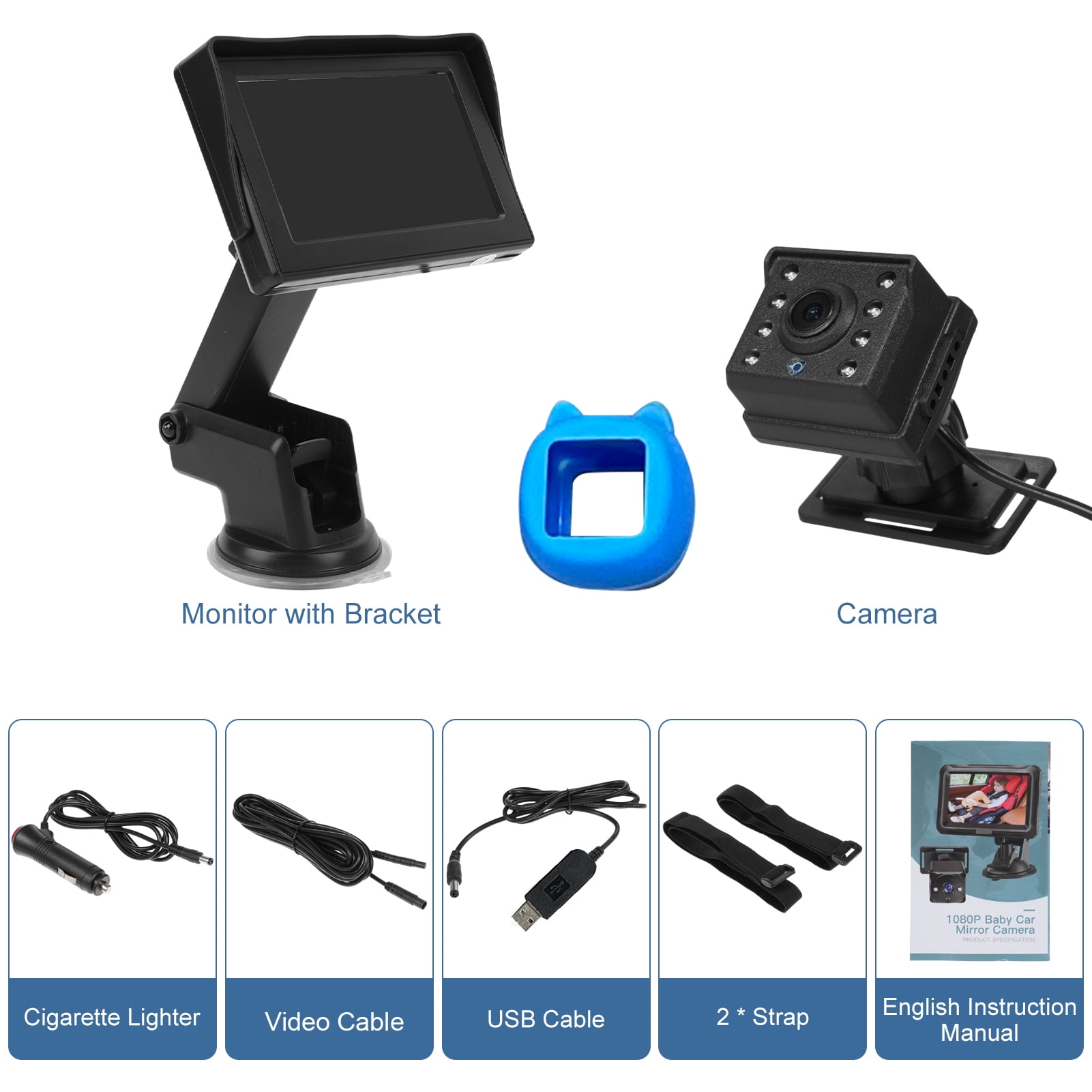 Car Electronics Baby Car Camera 4.3 Monitor Wide View Night Vision