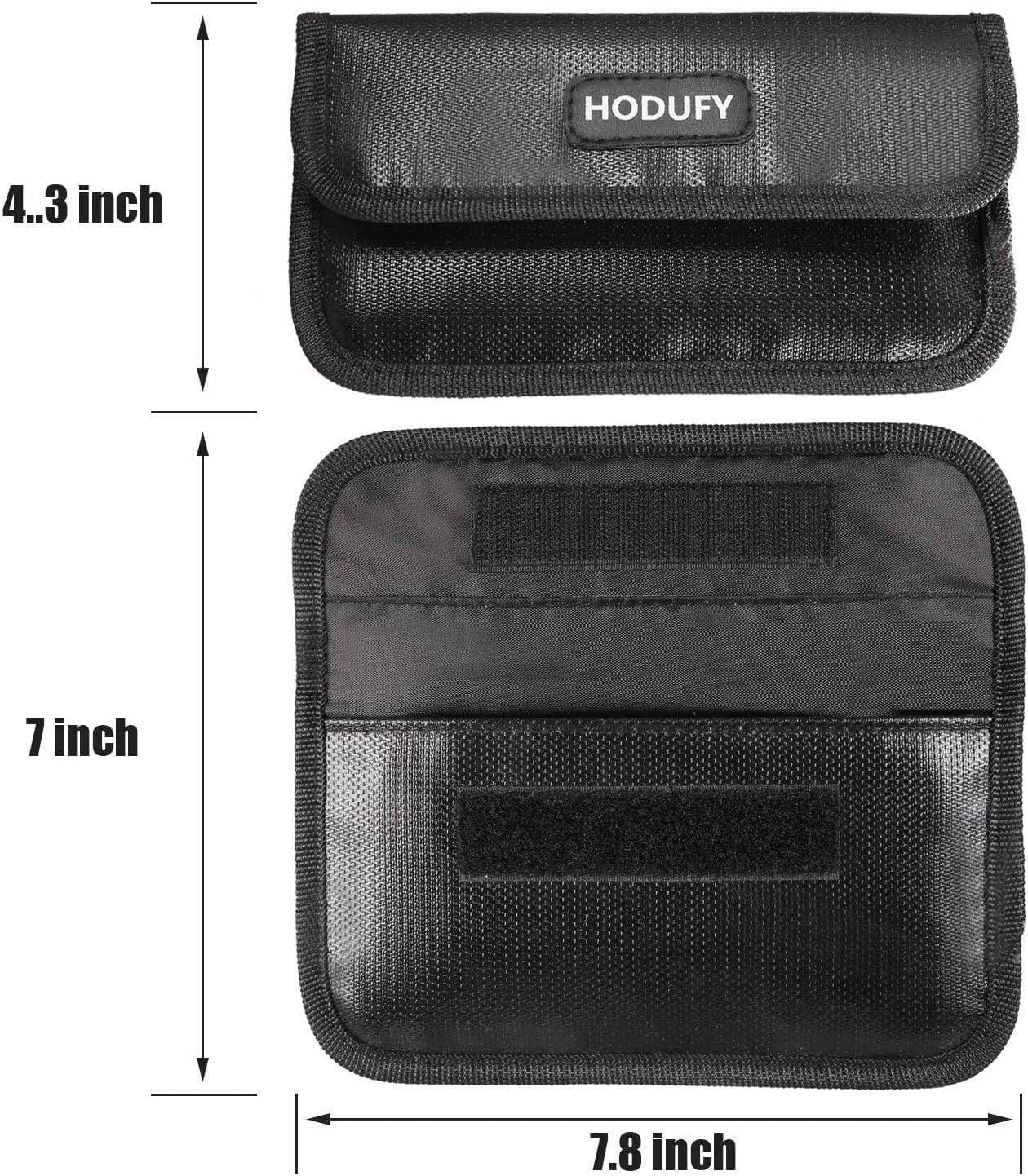 Black RFID Signal Blocking Bag Shielding Pouch Wallet Case for Cell Phone Privacy Protection and Car Key FOB Hodufy Fireproof Faraday Bag 