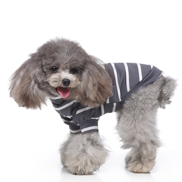 LSLJS Pet Clothes Color Striped Turtleneck Pullover Two-Legged Pet Sweater, Pet Costume