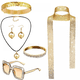 thumbnail image 4 of Accesorios de discoteca para mujer de los años 70, disfraz de Halloween, bufanda de lentejuelas de discoteca, diadema, pulsera de diamantes, collar de bolas, pendientes, gafas, 4 of 4