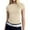 8# Beige, variant on Womens Stretchy Ribbed High Neck Short Sleeve Gym Workout Slim Fitted Casual Full Length Top T-Shirt Yellow XS