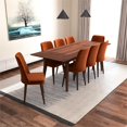 thumbnail image 3 of Adem 9-Piece Modern Solid Wood Walnut Dining Room & Kitchen Table and Chair Set, 3 of 6