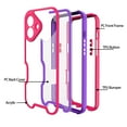 thumbnail image 2 of For iPhone 16 Plus Rugged Phone Case,4-in1 Heavy Duty Designng,Transparent Back,Shockproof Anti-fall Military Grade Protection Drop Proof Thin Fit Bicolor Vivid Phone Case Cover,Purple, 2 of 8
