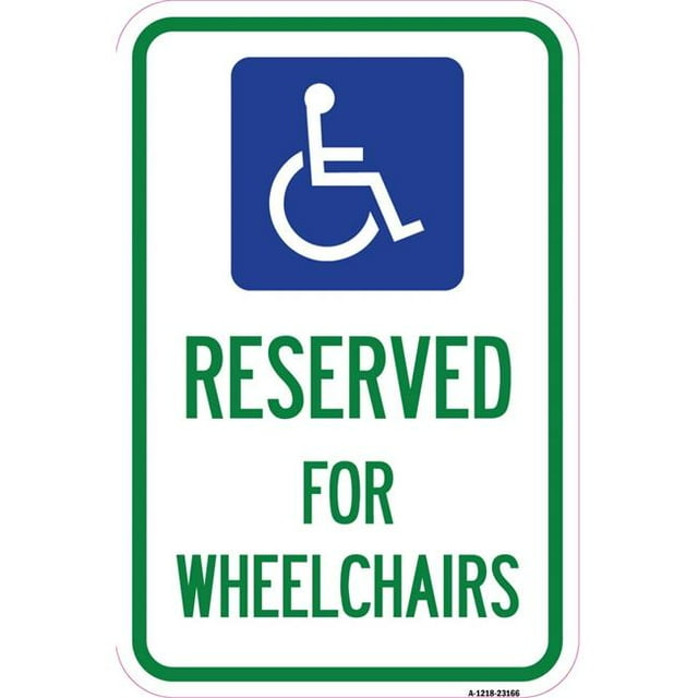 SignMission A-1218-23166 12 x 18 Po Panneau en Aluminium - Réservé aux Fauteuils Roulants avec Graphique