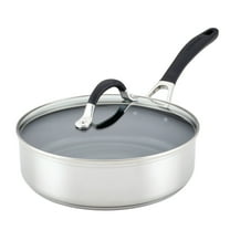 Circulon SteelShield Stainless Steel Saucepan/Sauté Pan with Lid, 3 Quart, Silver