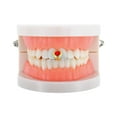 thumbnail image 2 of Unique Bargains 1 Pc Fake Grills Hip Hop Faux Gemstone Teeth Grillz Gold Tone Red, 2 of 6