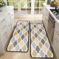thumbnail image 4 of Kitchen Rugs Sets Of 2,Multicolor Geometric Quatrefoil Pattern Anti Fatigue Kitchen Mat Rugs Non Slip Washable,Decorative Kitchen Floor Mats for Kitchen,Sink,Laundry,17"x47"+17"x47", 4 of 5