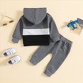 thumbnail image 4 of Zuwimk Patchwork Color Baby Hoodie Set 2PC Top Pants Outfit for Unisex Infants 3M-3Y Daily Wear(Grey,2-3 Years), 4 of 6