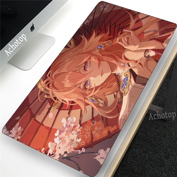 Alfombrilla de ratón grande para Gaming Genshin Impact, alfombrilla de ratón grande para PC, ordenador, alfombrilla de ratón XL, alfombrilla de superficie para teclado y Escritorio qiuyongming unisex