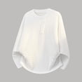 thumbnail image 2 of Japanese Casual Long Sleeve Placket Top for Everyday Wear Men T Shirt with Comfortable Fit and Minimalist Design Men's Loose Fit Shirts, 2 of 4