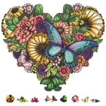 Zenchalet Puzzles ZCPFH200 Flower Heart Wooden Puzzle - 200 Piece
