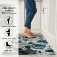 thumbnail image 4 of Modern Blue Large Flower Kitchen Rugs and Mats 2 Pieces,Blue Boho Bathroom Rug,Non Slip Cushioned Mat Runner Rug Doormat for Boho Kitchen,Sink,Laundry,Bathroom,Home Decor,17x30+17x47inch, 4 of 6