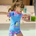 thumbnail image 4 of weVSwe Girls Rash Guard Swimsuit Rare Hem Cuffs Bathing Suit UPF 50+ Protection 2-10 T, 4 of 8