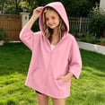 thumbnail image 2 of Besolor Teen Kids Girls Zip up Hoodies Fall Casual Loose Long Sleeve Outerwear Jacket Girl Sweatshirts with Pockets(9-10 Years,Pink), 2 of 6