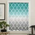 thumbnail image 4 of Teal Grey Ombre Morocco Pattern Semi Sheer Curtains Drapes for Living Room,Bedroom,French Doors Window 96 Inches Long,Modern Moroccan Geometric Rod Pocket Chiffon Curtain Drapery Voile Drape Panel, 4 of 6