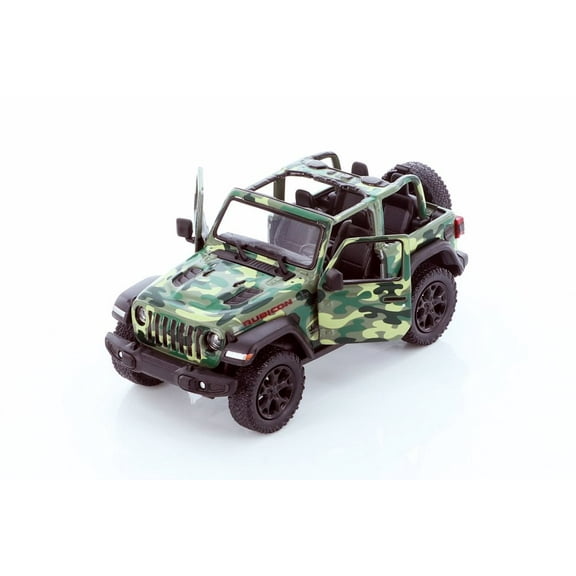 2018 Jeep Wrangler Rubicon, Camo Green - Kinsmart 5420DAB - 1/34 scale Diecast Model Toy Car (Brand New but NO BOX)