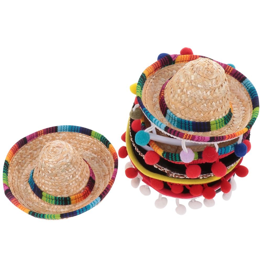 12-tlg. Mexikanische Party-Haarbänder Mit Breiter Krempe – Bunte Sombrero-Stirnbänder Für Fiesta & Karneval