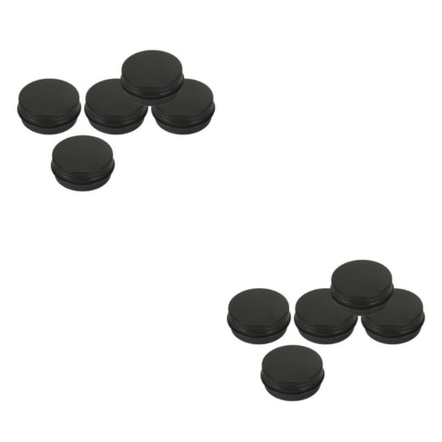 Guardoinrt 5pcs Empty Aluminum Jars Cosmetic Containers Lip Lid Balm Cans Screw Black 15ml 2Set