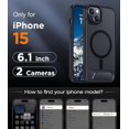 thumbnail image 2 of Funda con Soporte Magnético invisible, Delgada Translúcida Mate, para iPhone 15 6.1", Negro, 2 of 7