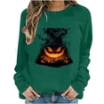 thumbnail image 2 of FNFYFH Halloween Sweatshirts for Women Ghost Pumpkin Graphic Halloween Sweater Spooky Season Sweatshirt Long Sleeve Fall Pumpkin Face Pullover Tops, 2 of 7