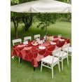 thumbnail image 3 of Outdoor Tablecloth with Umbrella Hole and Zipper, Red Fish Scale Rectangle Table Cloth 52x70 Inch Waterproof Tablecloth, Modern Geometric Ombre Abstract Moroccan Picnic Table Cover for Patio Camping, 3 of 7