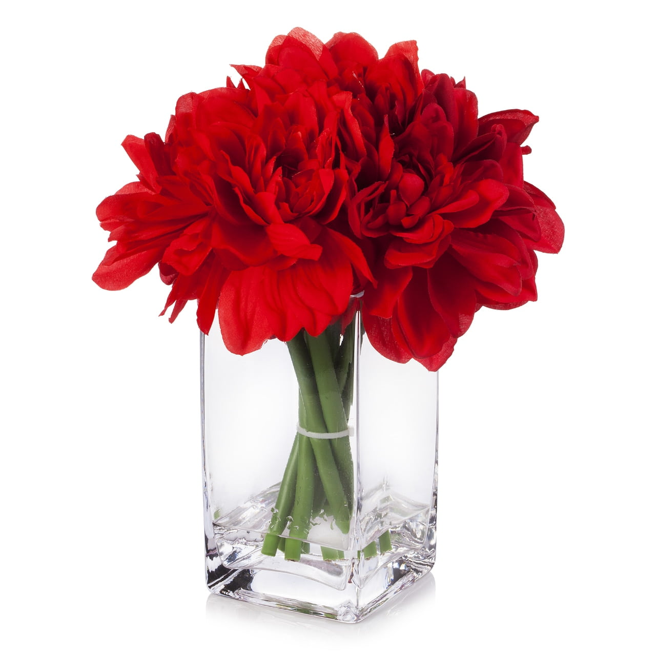 Enova Home Artificial Flowers Silk Dahlia Fake Flowers Arrangement in