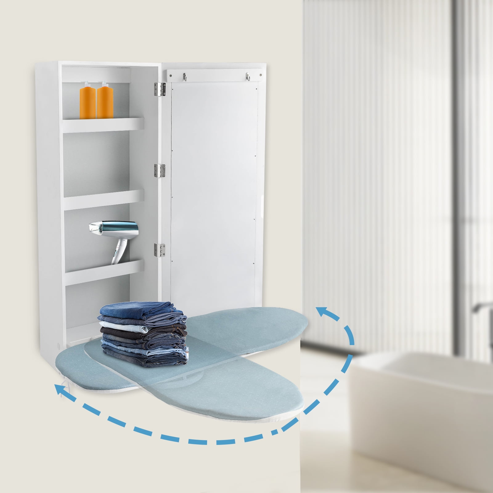 Miumaeov Wall Mount Ironing Board Builtin Swivel Ironing