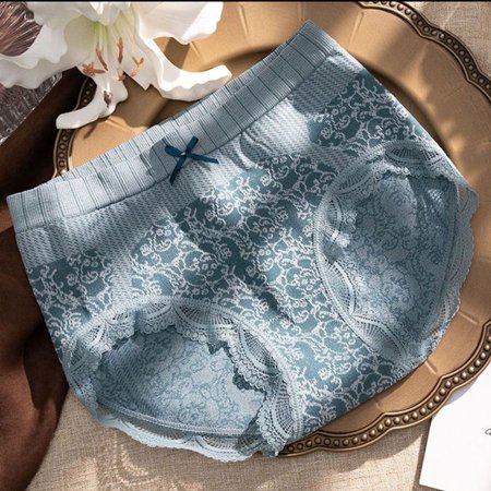 

Women Multicolor Plus Size High Waist Lace Underpants Briefs Panties XL BLUE