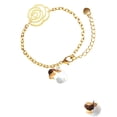 thumbnail image 2 of Delight Jewelry Resin Flying Angel Gold-tone Flower Link Chain Bracelet, 6.75"+2" Extender, 2 of 4