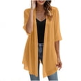 thumbnail image 2 of Wooowa Womens Lightweight Kimono Cardigans Beach Cover ups Swimwear 3/4 Sleeve Loose Casual Summer Tops 2026, 2 of 9