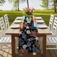 thumbnail image 4 of Black Blue Coastal Table Runner, Summer Beach Coral Shell Starfish Seahorse Washable Cotton Linen Table Runners 60 Inches Long, Dresser Scarf Runner for Coffee/TV Stands/Kitchen/Cabinets 13''x60'', 4 of 9