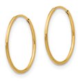 thumbnail image 2 of 14K Yellow Gold Madi K 1mm Hoop Earrings, 2 of 2